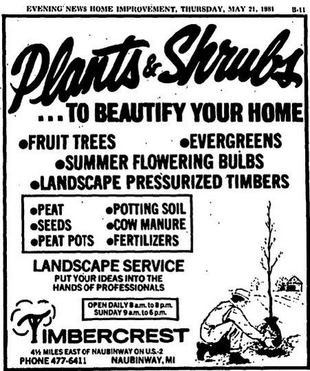 Timbercrest Cabins and Campground - May 1981 Ad